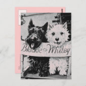 * Carte Postale classique Pretty Poochies Rose * (Devant / Derrière)