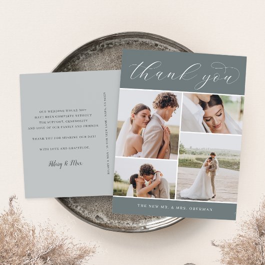 Carte Postale Classique quatre | Merci de Mariage multiphoto