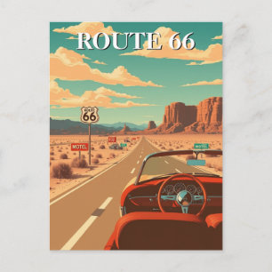 Carte Postale Classique Route 66 Road Trip Américain