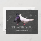 Carte Postale Classy Chalkboard M. et Mme Birds Merci (Devant / Derrière)