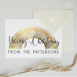 Carte Postale Classy Golden Rainbow Family Name Merry Christmas