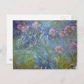 Carte Postale Claude Monet - Agapanthus Peinture De Fleurs Class (Devant / Derrière)