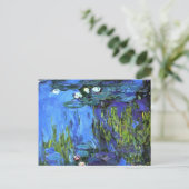 Carte Postale Claude Monet art : Water-Lilies, indigo bleu (Debout devant)