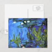 Carte Postale Claude Monet art : Water-Lilies, indigo bleu (Devant / Derrière)