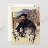 Carte Postale Claude Monet Autoportrait dans son Atelier (Devant / Derrière)