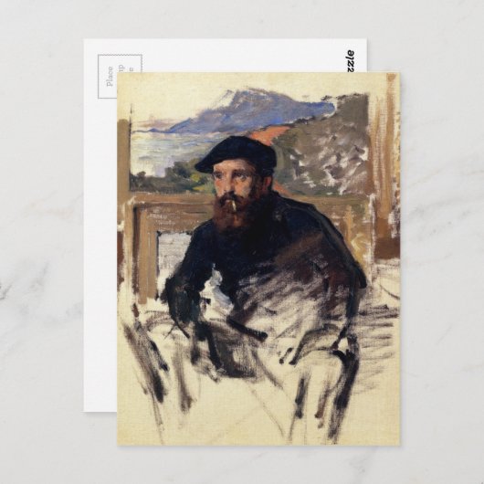 Carte Postale Claude Monet Autoportrait dans son Atelier (Devant / Derrière)