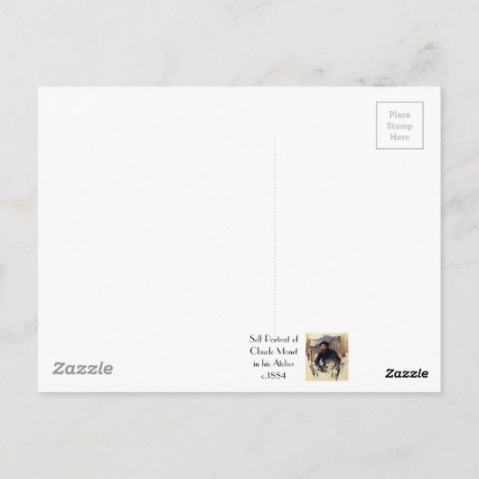 Carte Postale Claude Monet Autoportrait dans son Atelier (Dos)