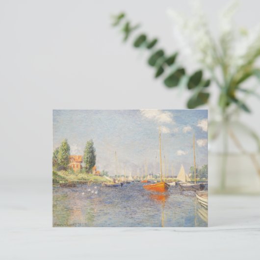 Carte Postale Claude Monet. Bateaux rouges, Argenteuil (Debout devant)