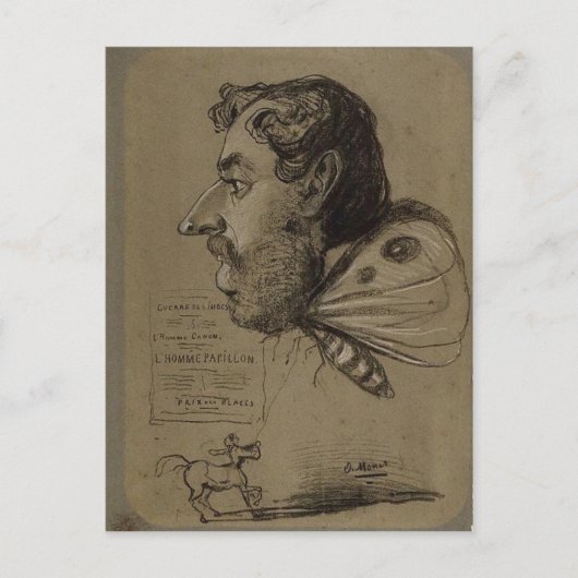 Carte Postale Claude Monet Caricature de Jules Didier c. 1860 Te (Devant)