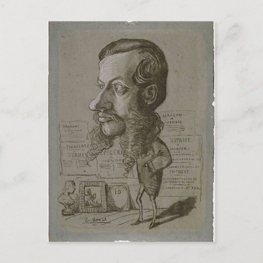 Carte Postale Claude Monet Caricature de L? on Manchon c. 1855-1 (Devant)