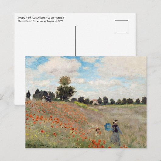 Carte Postale Claude Monet - Champ de coquelicots (Devant / Derrière)