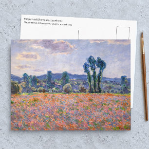 Carte Postale Claude Monet - Champ de coquelicots 1890 (Giverny)