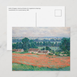 Carte Postale Claude Monet - Champ de coquelicots, Giverny