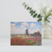 Carte Postale Claude Monet - Champ de Tulipes en Hollande (Debout devant)