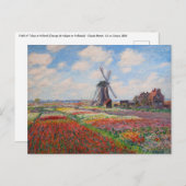 Carte Postale Claude Monet - Champ de Tulipes en Hollande (Devant / Derrière)