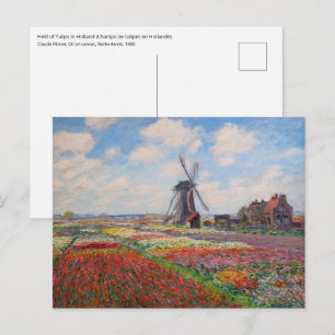 Carte Postale Claude Monet - Champ de Tulipes en Hollande