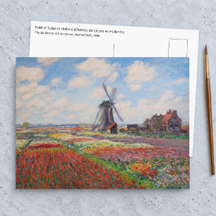 Carte Postale Claude Monet - Champ de tulipes en Hollande