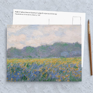 Carte Postale Claude Monet - Champ d'iris jaunes à Giverny