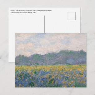 Carte Postale Claude Monet - Champ d'iris jaunes à Giverny