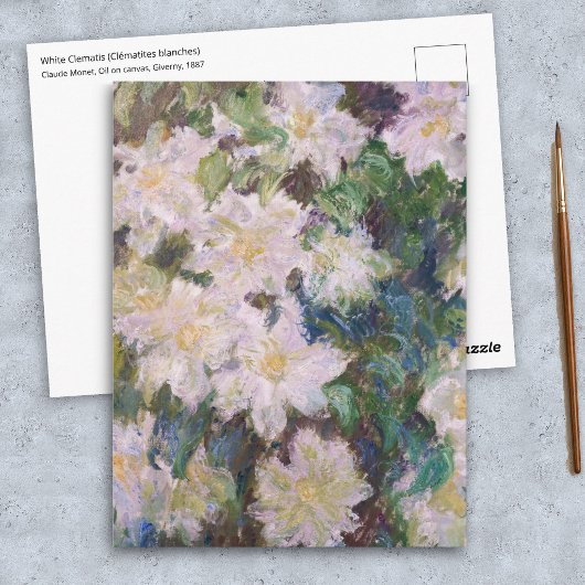 Carte Postale Claude Monet - Clématite blanche
