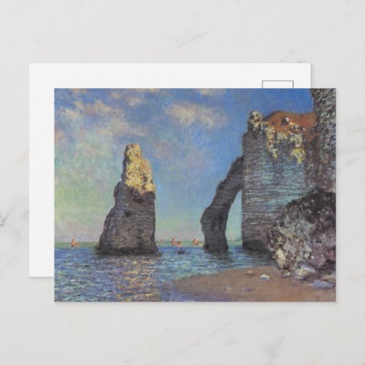Carte Postale Claude Monet Cliffs at Etretat Impressionist Paint (Devant / Derrière)