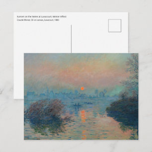 Carte Postale Claude Monet - Coucher de soleil sur la Seine à La