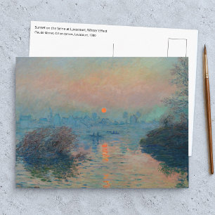 Carte Postale Claude Monet - Coucher de soleil sur la Seine à La
