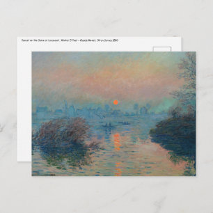 Carte Postale Claude Monet - Coucher de soleil sur la Seine à La
