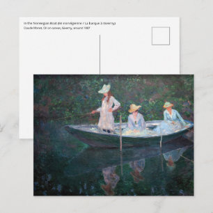 Carte Postale Claude Monet - Dans le bateau norvégien à Giverny