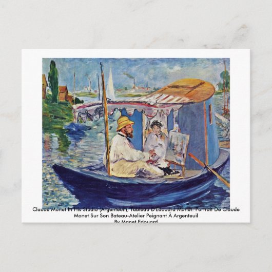 Carte Postale Claude Monet Dans Son Studio (Argenteuil) (Devant)