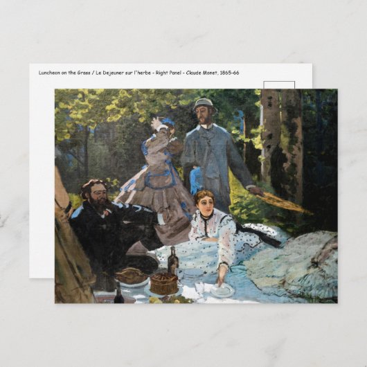 Carte Postale Claude Monet - Déjeuner sur l'herbe, panneau droit (Devant / Derrière)