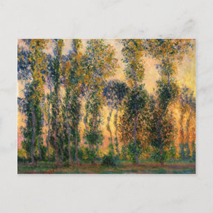Carte Postale Claude Monet : Des peupliers à Giverny au lever du
