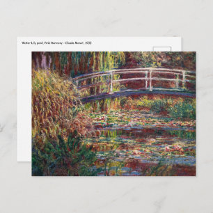 Carte Postale Claude Monet - Eau Lily étang, Harmonie rose