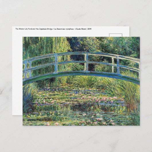 Carte Postale Claude Monet - Etang Lily et Pont Japonais (Devant / Derrière)