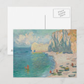 Carte Postale Claude Monet - Etretat - La Plage et la Falaise (Devant / Derrière)