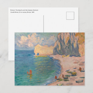 Carte Postale Claude Monet - Etretat : Plage et Falaise d'Amont