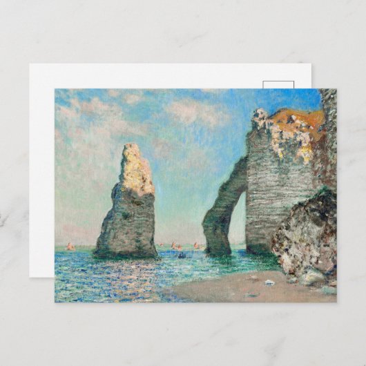 Carte Postale Claude Monet - Falaises Étretat (Devant / Derrière)