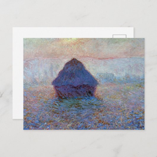 Carte Postale Claude Monet Grainstack, Soleil dans la fosse (Devant / Derrière)