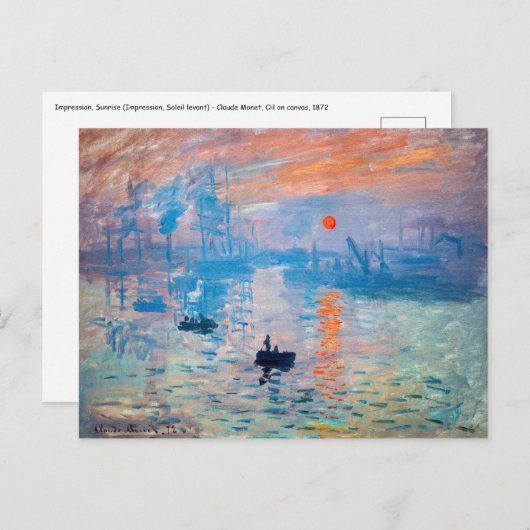 Carte Postale Claude Monet - Impression, lever de soleil (Devant / Derrière)