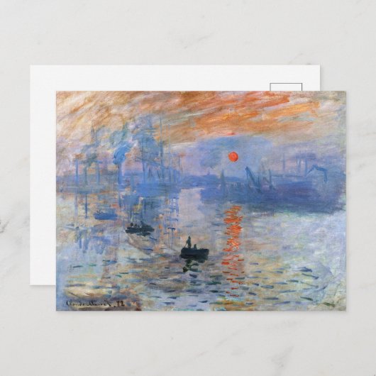 Carte Postale Claude Monet Impression Sunrise Classic Peinture (Devant / Derrière)