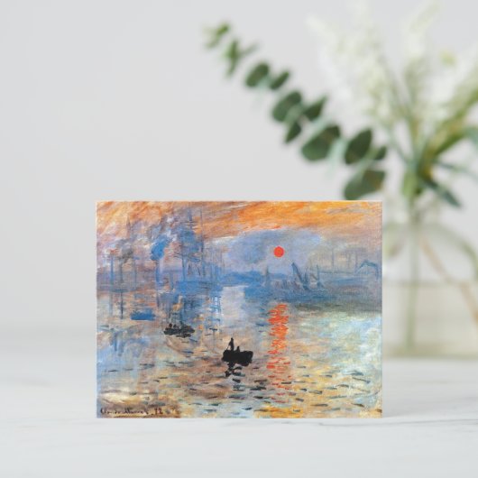 Carte Postale Claude Monet Impression Sunrise Poster Canvas Prin (Debout devant)