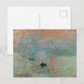 Carte Postale Claude Monet - Impressionnisme, Lever de soleil, (Devant / Derrière)