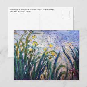 Carte Postale Claude Monet - Iris jaunes et mauves