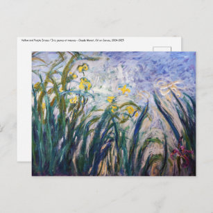 Carte Postale Claude Monet - Iris jaunes et violets