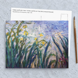 Carte Postale Claude Monet - Iris jaunes et violets