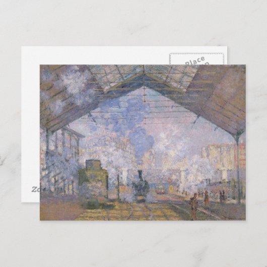 Carte Postale Claude Monet | La Gare St Lazare, 1877 (Devant / Derrière)