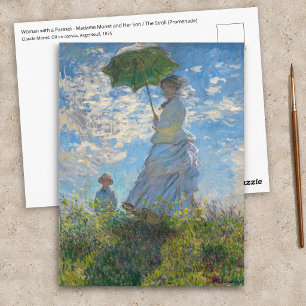 Carte Postale Claude Monet - La Promenade, Femme à l'ombrelle