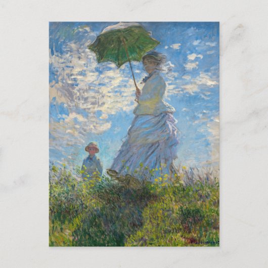 Carte Postale Claude Monet - La Promenade, Femme avec un Parasol (Devant)