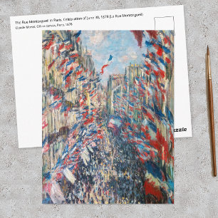 Carte Postale Claude Monet - La Rue Montorgueil - Paris