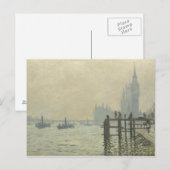 Carte Postale Claude Monet - La Tamise à Westminster (Devant / Derrière)